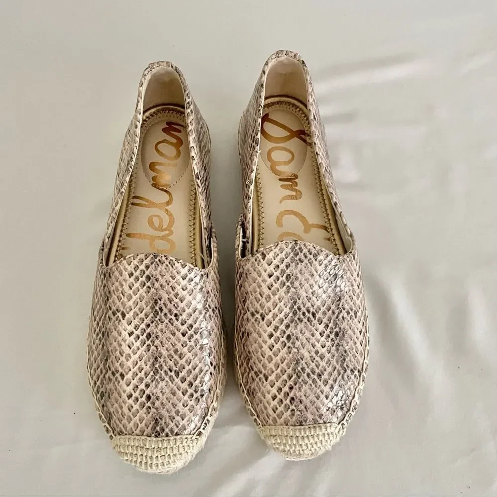 Sam Edelman Leather Snake Skin Print Espadrilles Women’s Sz 7
